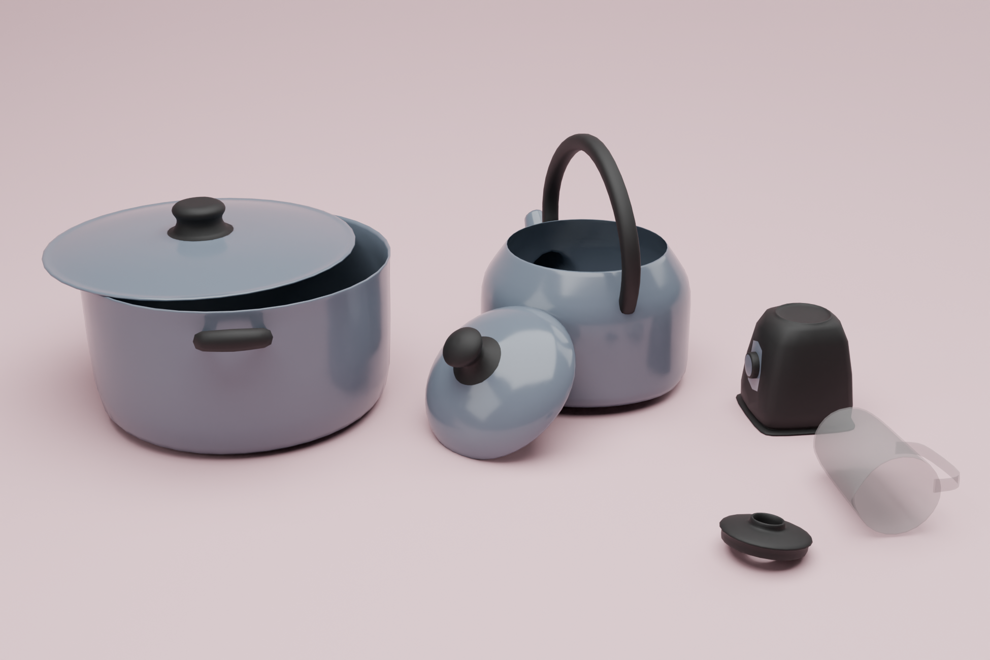 Kitchen props close-up render